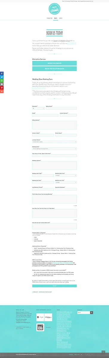 [MatchMadeStories] Wedding Photography Portfolio - Book Us Page